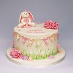 Bunny and Bunting Birthday Cake