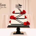 Buttercream with Black Satin Ribbon and Red Roses Cake