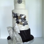 Buttons and Bows Wedding Cake