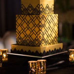 Gatsby Inspired Black Gold Wedding Cake