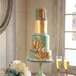 Gold and Teal Cake