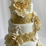 Gold and White 6 Tier Cake by Bettie