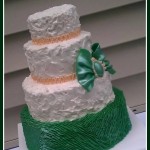 Green and White Cake