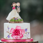 One Tier Cake with Floral and Figurines