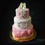 Pink and White Pearls Cake