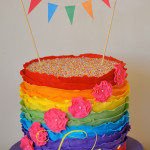 Rainbow Ruffle Cake