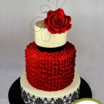 Red, Black and White Cake