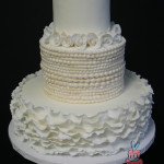 Ruffles Pearls and Roses Cake