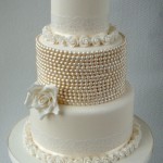 Vintage Lace and Pearls Cake