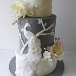 White Peacock Cake