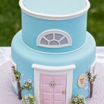 Blue House Cake