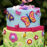 Butterflies Garden Birthday Cake