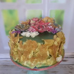 Gumpaste Flowers on a Fondant Chocolate Cake