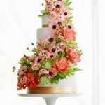 Peach Poppies and Bees Sugar Flower Cake - Cake by Alex Narramore