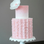 Pink Non Froufrou Wedding Cake from Jessica Harris Cake