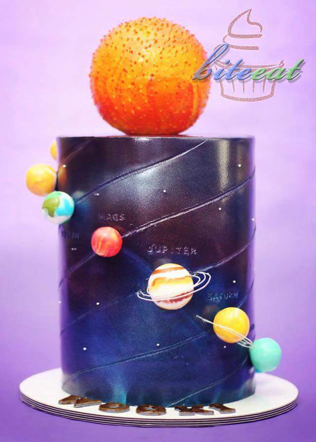 a birthday cake made of galaxies, nebulas and suns, | Stable Diffusion