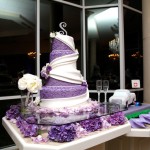 Purple Orchid Wedding Cake